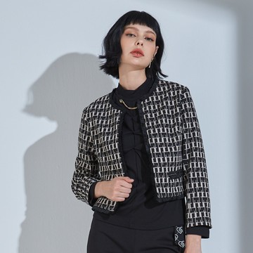 CLL巧玲瓏 時髦印花短版長袖罩衫 0587603