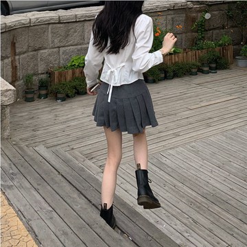 女襯衣  甜辣學院風  長袖白色襯衫女  春秋收腰顯瘦  製服襯衣  設計感別緻上衣 WH