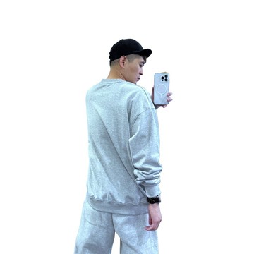 『老爺有喜』重磅原色素面圓領大學T(NOF2510W0175)-灰