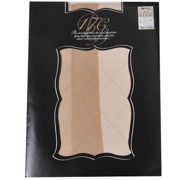 17℃ 日本製優雅的鑽石型菱格細網造型圖騰花紋褲襪(膚色/M-L)