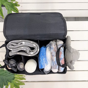 TiDi 經典萬用帶蓋網袋分隔袋 黑底黑點點