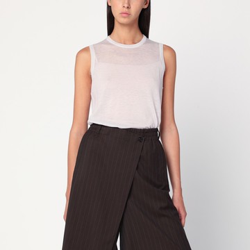 Ivory semi-sheer tank top