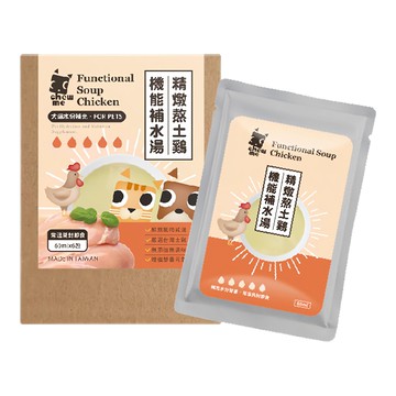 chew me 機能補水湯 精燉熬土雞 60ml*6包入 (犬貓適用、高含水量、無添加)  補水  6包  1盒