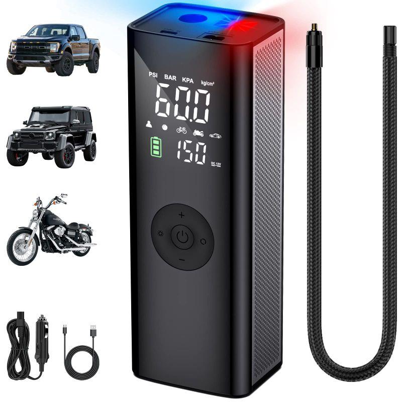 電動エアコンプレッサー 車 バイク用type-c充電式 7800mAh