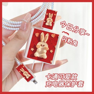 適用于蘋果20w數據線保護套iphone14充電器保護殼手機12pro max充電線防折創意13纏繞繩ipad卡通2023兔年新款