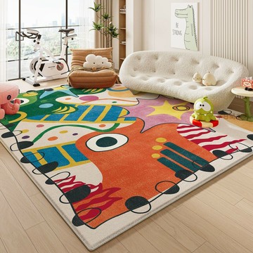 多巴胺地毯 毛絨地墊 床邊毯 臥室地毯 地墊 床邊地墊 腳踏墊 多巴胺卡通客廳臥室地毯兒童地墊沙發少女床邊毯加厚茶幾耐