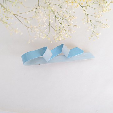 黃銅圓形髮夾蛋殼藍