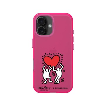 iPhone 16 Clear 粉漾桃 - Keith Haring - 愛心