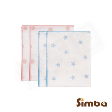 Simba 小獅王辛巴 極柔感印花紗布澡巾(2入)-好自藍/點粉粉【悅兒園婦幼生活館】