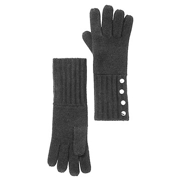 MICHAEL KORS - 針織徽標鈕扣手套 (深灰)
