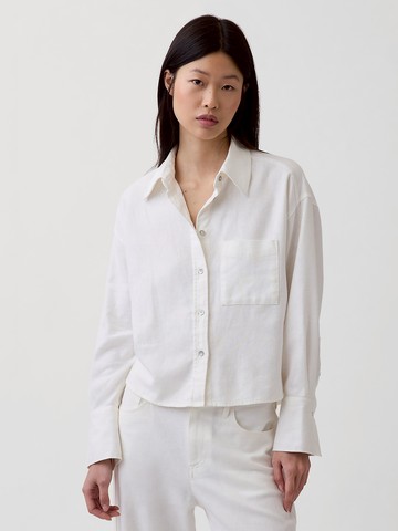 亞麻棉混紡寬版襯衫