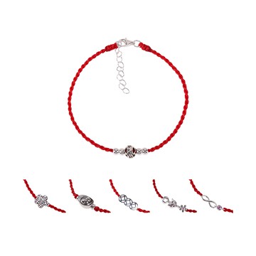 純銀紅線手鍊 (一錠賺/三財聚富/有錢花/桃花狐狸/無限賺/護佑六字真言-6款任選)