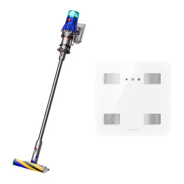 dyson 戴森 V12 Detect Slim Fluffy 輕量智慧無線吸塵器 SV46 + MEDISANA 多功能體脂計 (款式隨機 銀灰色)