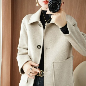 【巴黎精品】現貨+預購 羊毛大衣毛呢外套-保暖修身垂感襯式女外套4色a1il75