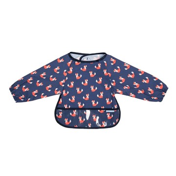 英國 JoJo Maman BeBe - 長袖圍兜/吃飯衣-可愛狐狸