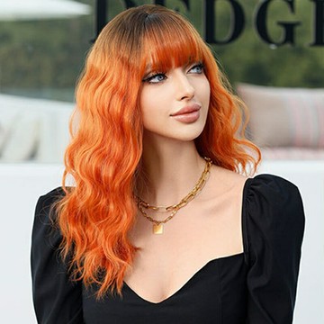 【巴黎精品】現貨+預購 中長假髮透氣假髮片輕量假髮免打理隱形增髮整頂假髮角色扮演-漸層捲髮2色v1ab66