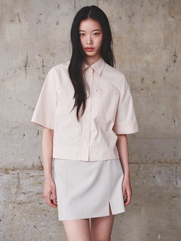 Big Pocket Crop Shirt [Light Pink] (KE5360M03Y)
