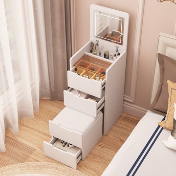 免運 折疊翻蓋鏡台化妝桌梳妝台 化妝臺小型臥室隱形化妝臺小戶型梳妝臺折疊帶化妝鏡簡約化妝桌