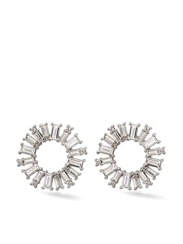 Lark & Berry - sterling silver Big Bang sapphire earrings - women - White Sapphire/White Rhodium Plated Sterling Silver - One Size