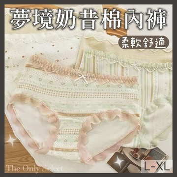 TheOnly 【棉質內褲】夢境奶昔中腰棉內褲 純棉加長襠內褲 中腰內褲 不卡臀內褲 舒適抑菌 女生內褲 蕾絲內褲