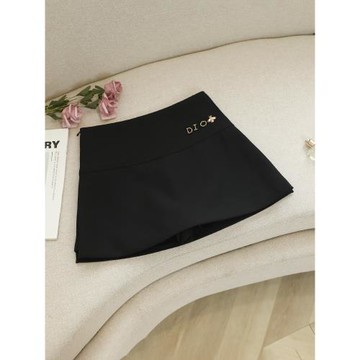 黑色高腰顯瘦西裝半身短裙女2025新款春秋休閑薄款開叉防走光裙褲