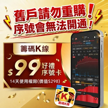 【軟體好禮序號卡】籌碼K線  APP 14天使用權限