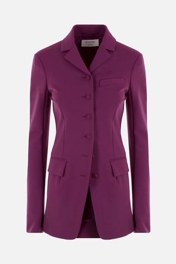SPORTMAX Spezie single-breasted stretch technical fabric fitted jacket Woman
