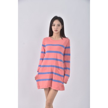 (M) pazzo橫線條藍粉色洋裝二手衣