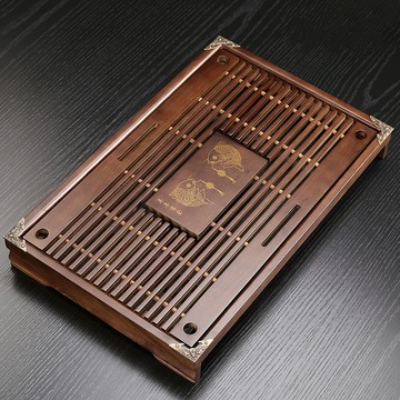 抽屜茶盤 43 x 28 x 5.5cm  棕色  1個
