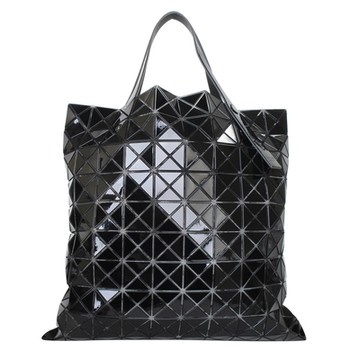 ISSEY MIYAKE  BAOBAO 經典幾何方格10x10手提肩背包(亮黑)