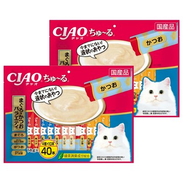 INABA CIAO 肉泥 綜合包  鮪魚 + 鰹魚  560g  2袋