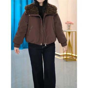 時尚寬松毛領羽絨服輕奢2025冬季新款顯瘦加厚保暖不臃腫短款外套