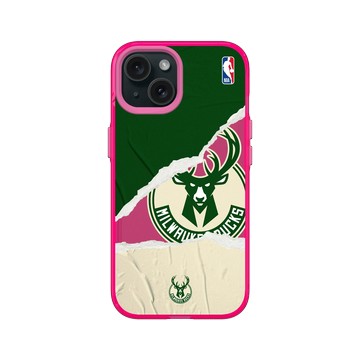 iPhone 15 Clear 粉漾桃 - NBA - 熱血系列-密爾瓦基公鹿 Milwaukee Bucks - Sweat and Tears
