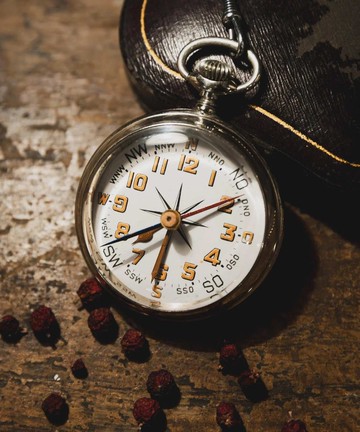 罕見懷錶和指南針