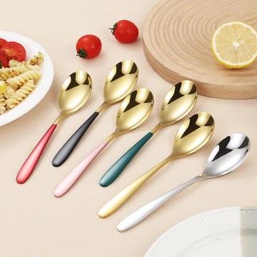 304不銹鋼湯勺飯勺加深調羹主餐勺子攪拌勺兒童西餐創意餐具湯匙