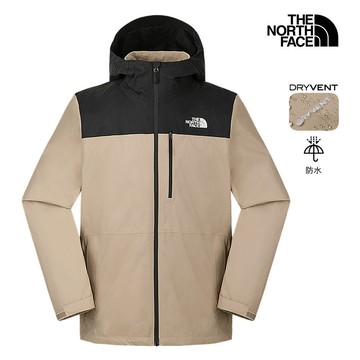 The North Face北面男款棕色DRYVENT防水抓絨內裡三合一外套｜8DMKL9O