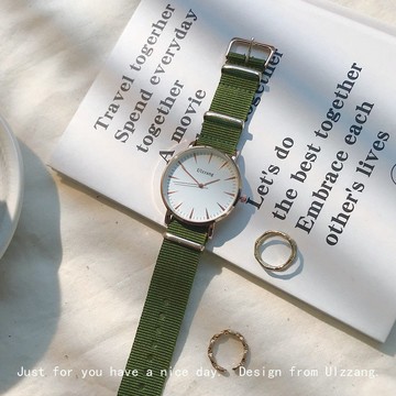 免運🔮極簡手錶超薄簡約男女情侶款初高中學生帆布帶小衆ins風輕奢氣質簡約靜音防水手錶女 可愛手錶 考試手錶 指針手錶 