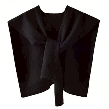 【Paiya派亞】包芯紗新款純色短款針織衫披肩外搭圍脖簡約氣質打結圍巾