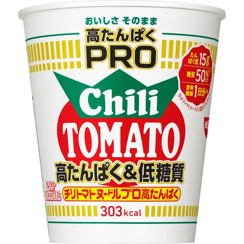 日清食品 カップヌードルPRO 高たんぱく低糖質 チリトマトヌードル 1日分の食物繊維入り カップ麺 79g×12個