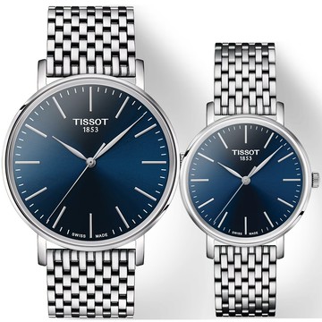 TISSOT 天梭 Everytime 經典雋永大三針情侶手錶 對錶 T1434101104100+T1432101104100
