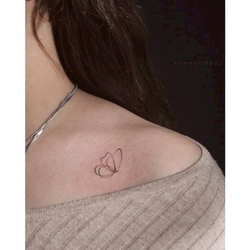 「停泊」線條蝴蝶 紋身貼紙 微刺青 輕紋身  可愛 原創 蝴蝶 生物 線條 小心機 防水持久 紋身貼 超美 性感 DIY