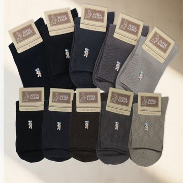 比得兔精繡無縫精梳棉男襪-25~27cm-SK475/476-6雙