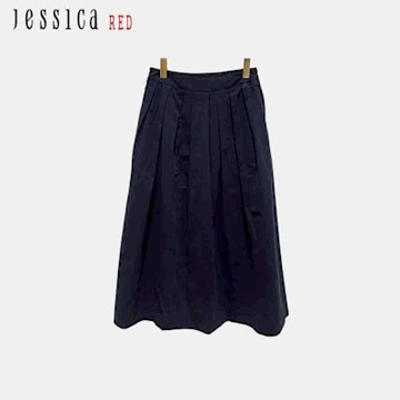 JESSICA RED - 寬鬆顯瘦A字折邊鬆緊腰棉質長裙R53102