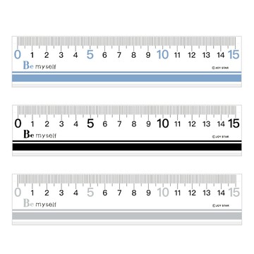 Be Myself 大字量尺 15cm-藍/黑/灰