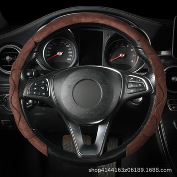 3節式方向盤套麂皮絨8字環繞防滑運動時尚個性汽車內飾件