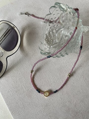 灰霧粉 項鍊 眼鏡鍊 手鍊 口罩鍊 耳機鍊