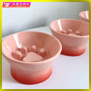 🐶🍂寵物防噎慢食碗 狗狗慢食碗 防噎碗 緩食碗 寵物碗 狗碗 貓碗 防噎慢食寵物碗 厚實防打翻護頸椎易清洗陶瓷貓咪狗碗