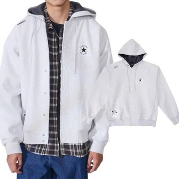 Converse Sweat Jacket Lt Retro 外套 男款 灰色 連帽 運動 休閒 MCJ696-GGN