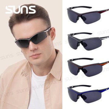 【SUNS】流線型運動太陽眼鏡 戶外太陽眼鏡 頂規Polarized偏光鏡 抗UV400防眩光防撞擊S15
