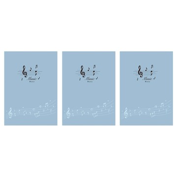 JOY STAR 九達 音樂五線譜 16K筆記本 JN-16202A 1組  藍色  3本